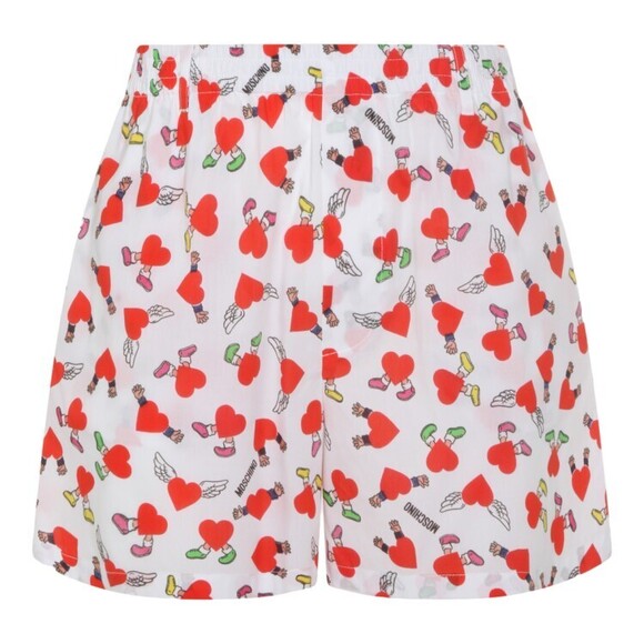 Moschino White Shorts With Playful Heart - NWT